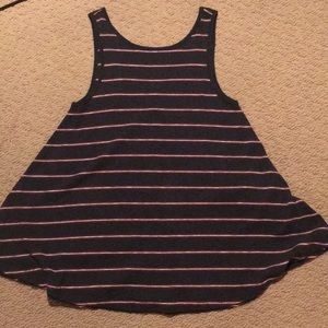 Free People long flowy striped sleeveless shirt.